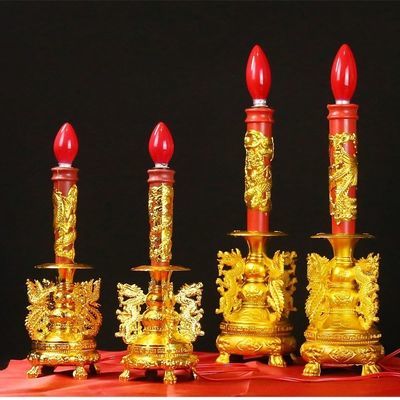 led插电蜡烛供佛灯 财神关公灶神观音神台花烛 中式婚庆道具用品